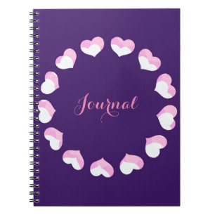 Hearts Circle Roze Paars Journal Notitieboek