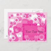 Hearts Circles Links Bewaar de datum Aankondigingskaart (Voorkant / Achterkant)