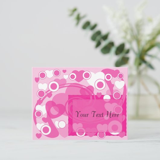 Hearts Circles Links Bewaar de datum Aankondigingskaart (Staand voorkant)