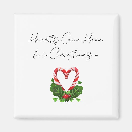 Hearts Come Home voor Christmas Candy Cane Heart Magneet (Voorkant)
