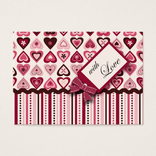 Hearts Confection Gift Label Visitekaartje (Voorkant)