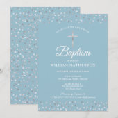 Hearts Confetti Baptism Christening Save The Date (Voorkant / Achterkant)