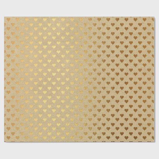 Hearts Confetti Kraft Gold Natural Elegant Minimum Cadeaupapier (Vlak)