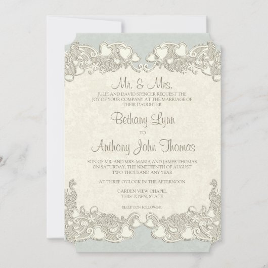 Hearts Country Sage Green Kaart (Voorkant)