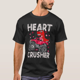 Hearts Crusher Dinosaur Rex Monster Truck Valentin T-shirt