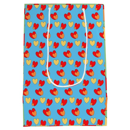 Hearts Cust. BG-kleurencadeau Medium Cadeauzakje (Achterkant)