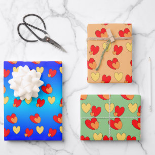 Hearts Cust. BG-papiervellen voor het verpakken va Inpakpapier Vel