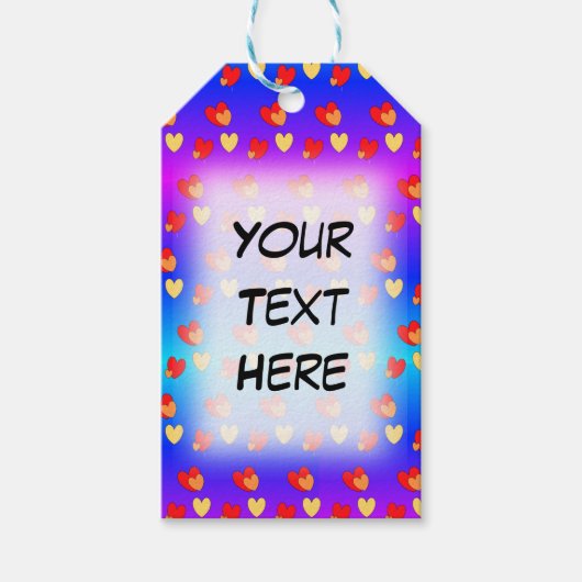 Hearts Cust. Labels voor BG-kleuren en tekstcadeau Cadeaulabel (Voorkant)
