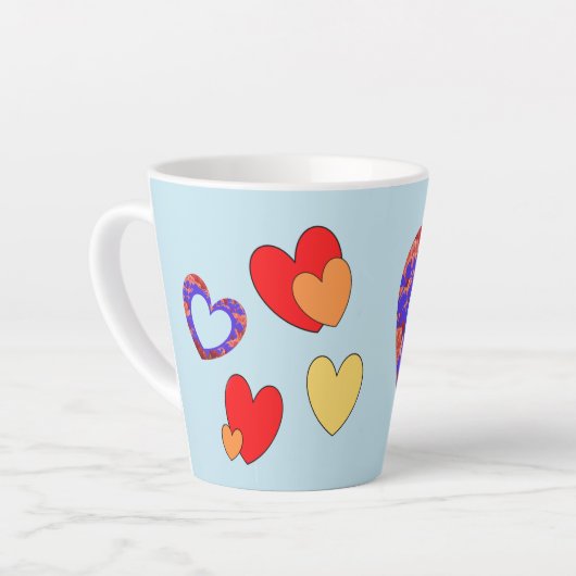 Hearts Cust. Tekst BESTE DAD Latte Mok (Linkerhoek)