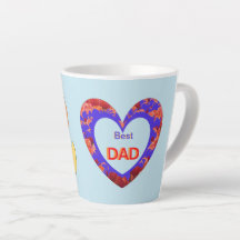 Hearts Cust. Tekst BESTE DAD Latte Mok