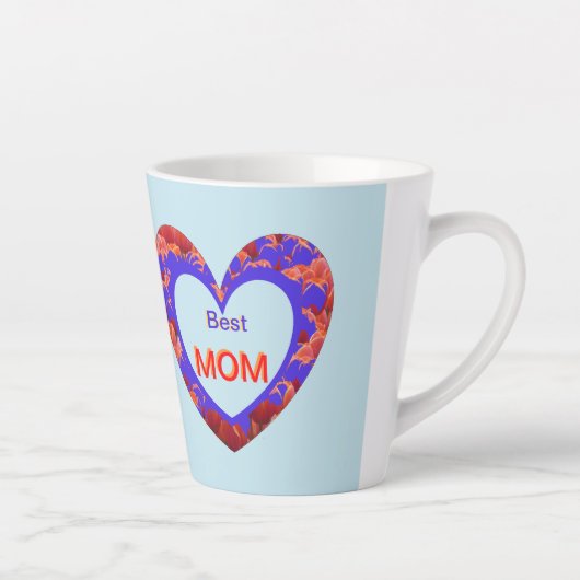 Hearts Cust. Tekst BESTE MOM Latte Mok (Rechts)