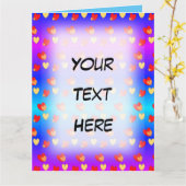 Hearts Cust. Wenskaart tekst Kaart (Gele Bloem)