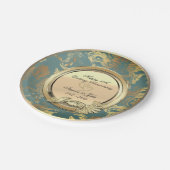 Hearts  Damask 50th Wedding Jubileum Papieren Bordje (Gekanteld)