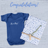 Hearts - Dark Blue on Light Blue Inpakpapier Vel