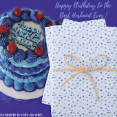 Hearts - Dark Blue on Light Blue Inpakpapier Vel