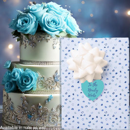 Hearts - Dark Blue on Light Blue Inpakpapier Vel