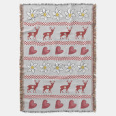 Hearts Deer en Edelweiss Throw Blanket Deken (Voorkant Verticaal)