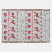 Hearts Deer en Edelweiss Throw Blanket Deken (Voorkant)
