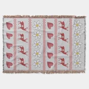 Hearts Deer en Edelweiss Throw Blanket Deken