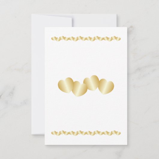 Hearts Design Goudkleurige Maid of Honor Aanvraag Kaart (Achterkant)