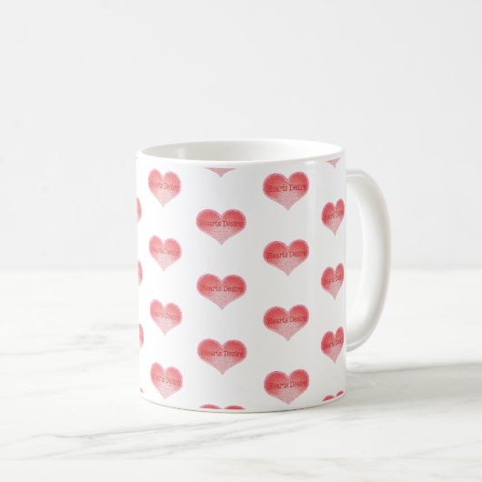 Hearts Desire Heart Pattern Koffiemok (Voorkant rechts)