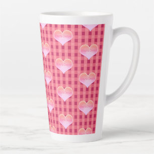 Heart's Desire Hearts & Checked tafellakenpatroon Latte Mok
