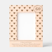 Hearts Diamond Wedding Jubileum 60e Aangepast Gegraveerde Lijstjes (Voorkant)