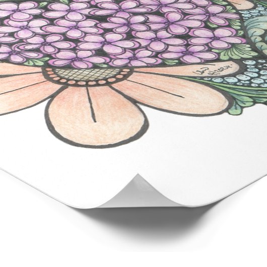 Hearts doodle print 8x8in (Hoek)