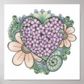 Hearts doodle print 8x8in (Voorkant)
