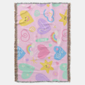 Hearts & Doodles deken – zachte pastel schattighei (Voorkant Verticaal)