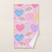 Hearts & Doodles Handdoek – Kidcore Pastel Style (Handdoek)