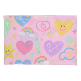 Hearts & Doodles kussen hoesje – Kidcore Pastel Vi Kussensloop