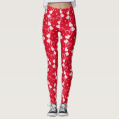 Hearts doodles pattern, Red, Leggings (Voorkant)