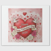 Hearts & Doves - valentine's Day 2026 Design Cadeaupapier (Vlak)