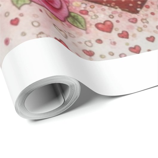 Hearts & Doves - valentine's Day 2026 Design Cadeaupapier (Rol Hoek)