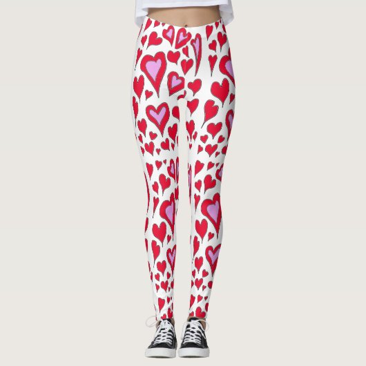 Hearts Drawing Leggings (Voorkant)