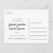 Hearts Drawn in Sand Save the Date Briefkaart (Achterkant)