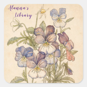 Heart's-Ease Walberswick van Charles Mackintosh Vierkante Sticker