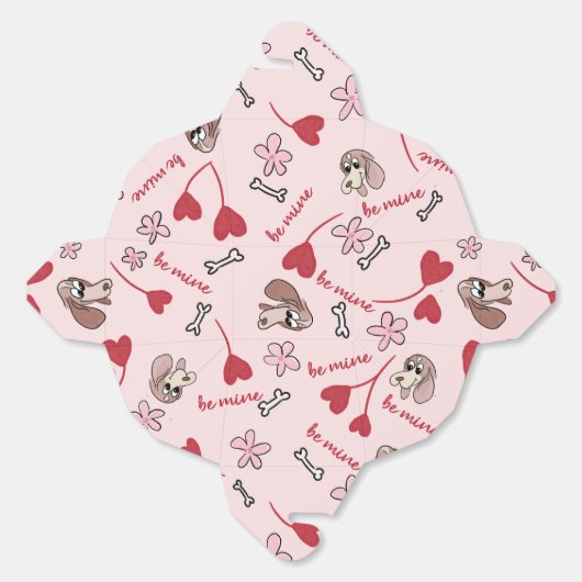 Hearts en Basset Hounds Patroonontwerp Bedankdoosjes (Ongevouwen)