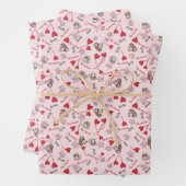 Hearts en Basset Hounds Patroonontwerp Inpakpapier Vel (In situ)