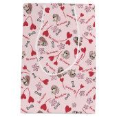 Hearts en Basset Hounds Patroonontwerp Medium Cadeauzakje (Achterkant)