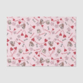 Hearts en Basset Hounds Patroonontwerp Tissuepapier (Voorkant)