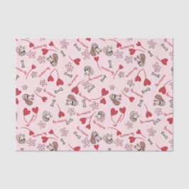 Hearts en Basset Hounds Patroonontwerp Tissuepapier