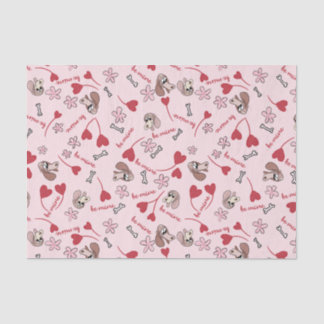 Hearts en Basset Hounds Patroonontwerp Tissuepapier