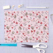 Hearts en Basset Hounds Patroonontwerp Tissuepapier (Craft)