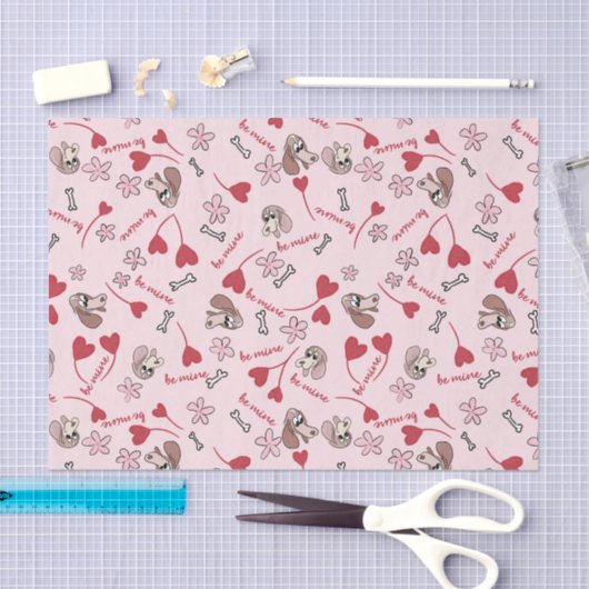 Hearts en Basset Hounds Patroonontwerp Tissuepapier (Craft)