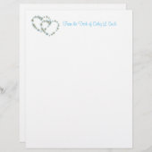 Hearts en bloemen Elegant briefhoofd papier (Voorkant / Achterkant)