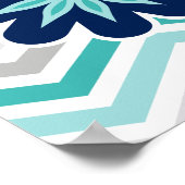 Hearts en bloemen Elephant Nursery Poster (Hoek)