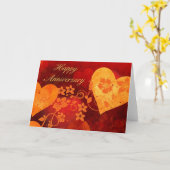 Hearts en bloemen Jubileum Kaart (Gele Bloem)