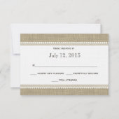 Hearts en Burlap Reactie RSVP Kaartje (Voorkant)